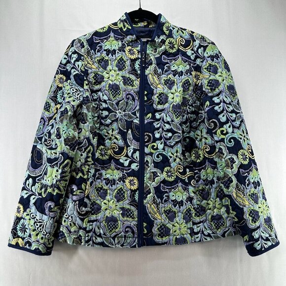 Requirements Jacket Womens Sz M Quilted Fully Lined Full Zip Floral Multicolor - Picture 1 of 11